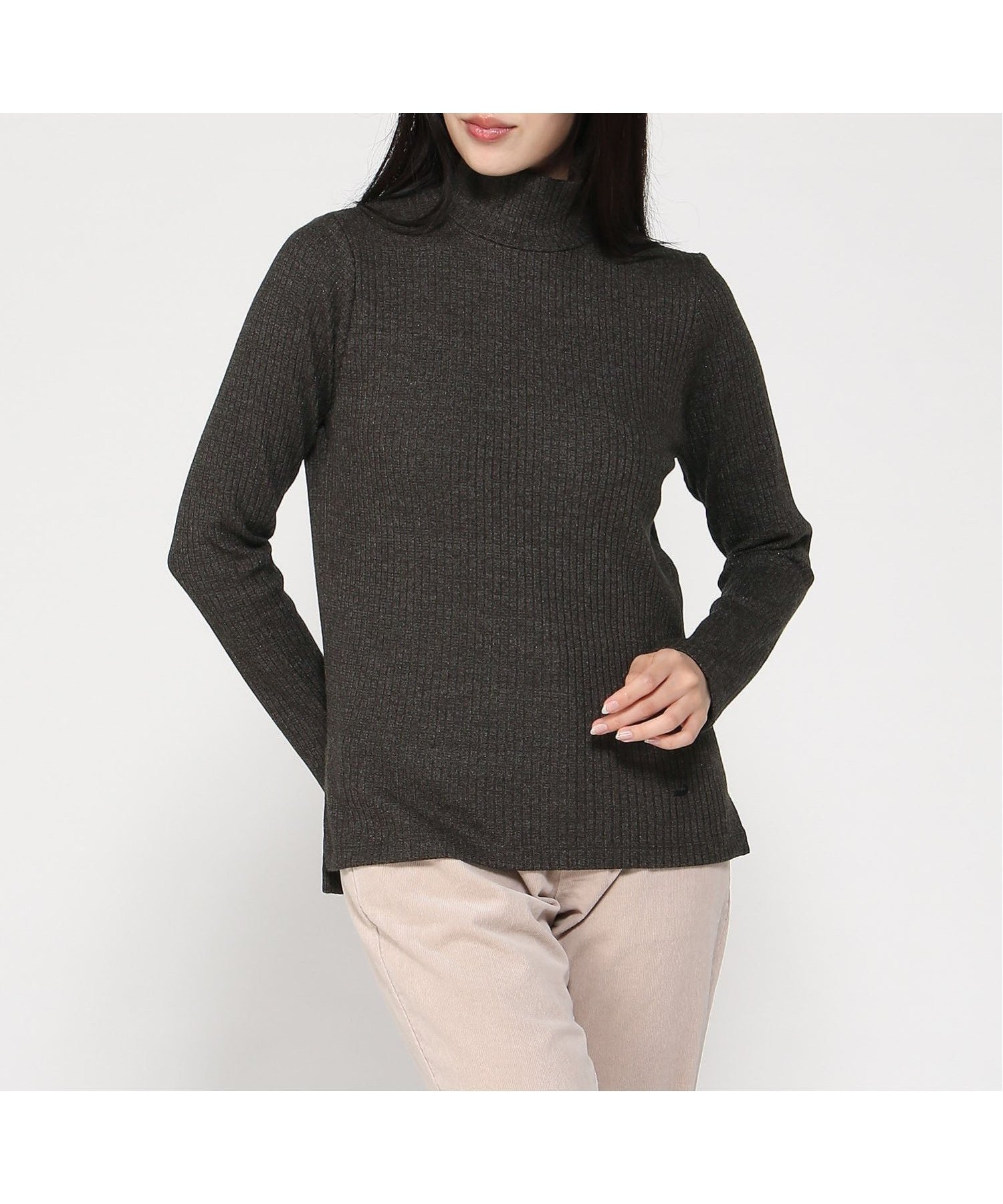 【クロコダイル/CROCODILE】のラメ糸 ハイネック カットソー インテリア・キッズ・メンズ・レディースファッション・服の通販 founy(ファニー)  ファッション Fashion レディースファッション Fashion for Women トップス・カットソー Cut & Sew Tops カットソー・ベーシックTシャツ Cut-and-Sewn Tops / Stretch Tees & Basics カットソー Cut and Sewn Top シンプル Simple, Minimal ハイネック High Neck, Mock Neck エレガント 上品 Elegant 人気 Popular, Best Seller ブラック|ID: prp329100004745835 ipo3291000000034310264
