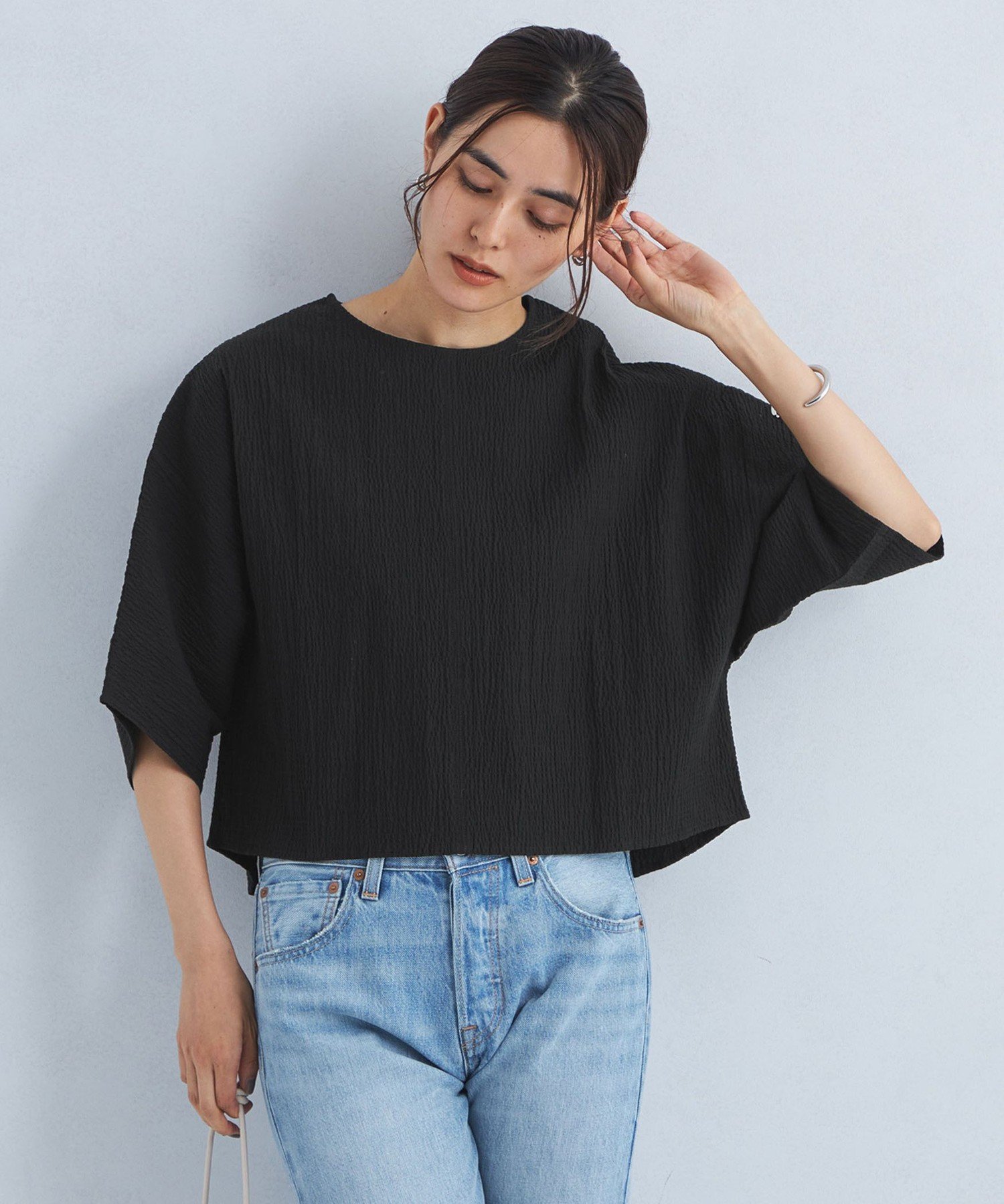 【ユナイテッドアローズ/UNITED ARROWS】のサッカー ドルマン プルオーバー カットソー 人気、トレンドファッション・服の通販 founy(ファニー)  ファッション Fashion レディースファッション Fashion for Women トップス・カットソー Cut & Sew Tops カジュアルプルオーバー・ニットトップス Pullovers & Knit Tops / Casual Pullovers カットソー・ベーシックTシャツ Cut-and-Sewn Tops / Stretch Tees & Basics 秋 Autumn カットソー Cut and Sewn Top サッカー Seersucker, Summer Fabric シンプル Simple, Minimal バランス Balance, Style Balance ボトム Bottoms, Lower Wear ラウンド Round, Round Neck ワイド Wide, Wide Fit アウトレット Outlet / Clearance 夏 Summer  other-1|ID: prp329100004745865 ipo3291000000034310537