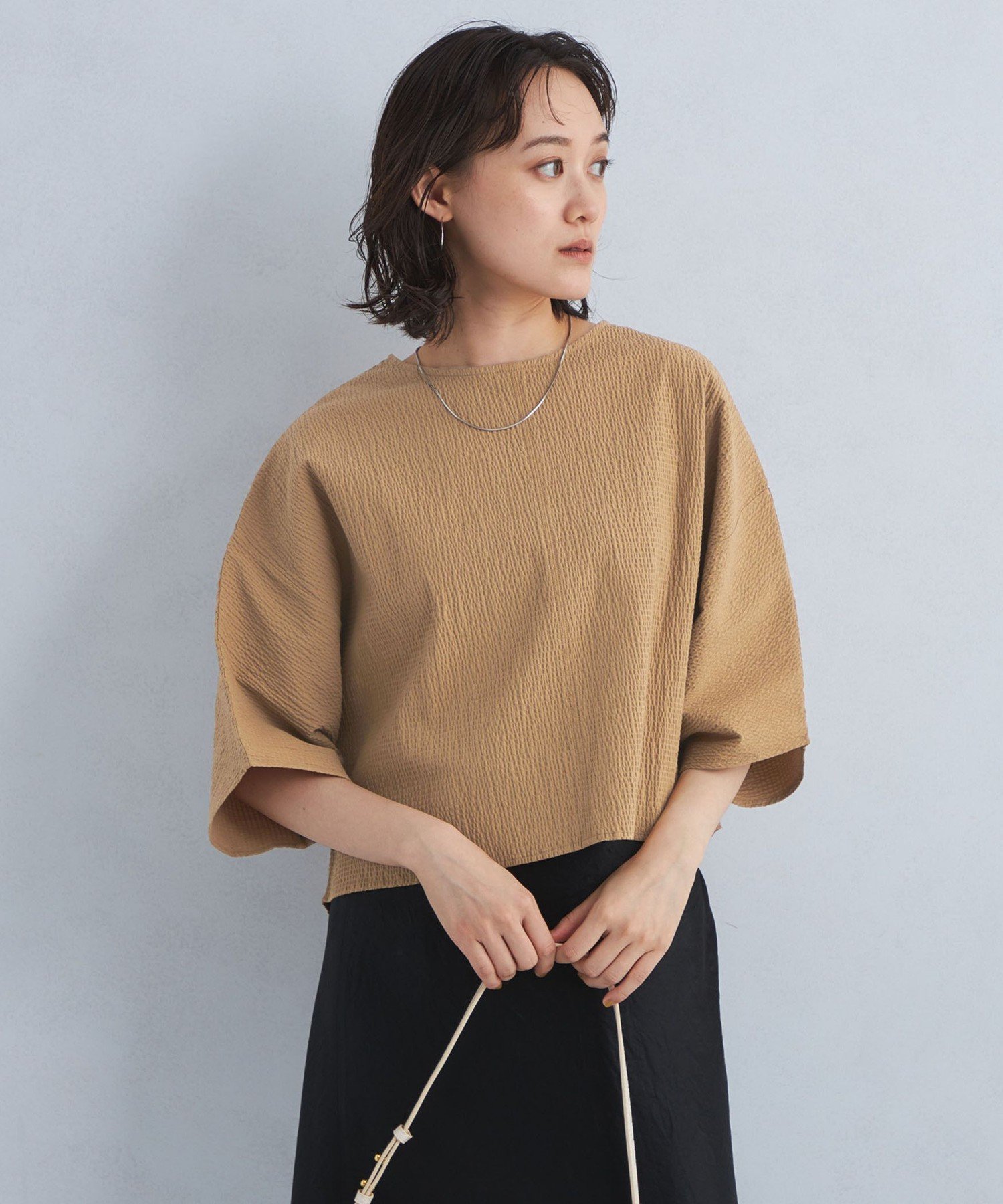 【ユナイテッドアローズ/UNITED ARROWS】のサッカー ドルマン プルオーバー カットソー インテリア・キッズ・メンズ・レディースファッション・服の通販 founy(ファニー)  ファッション Fashion レディースファッション Fashion for Women トップス・カットソー Cut & Sew Tops カジュアルプルオーバー・ニットトップス Pullovers & Knit Tops / Casual Pullovers カットソー・ベーシックTシャツ Cut-and-Sewn Tops / Stretch Tees & Basics 秋 Autumn カットソー Cut and Sewn Top サッカー Seersucker, Summer Fabric シンプル Simple, Minimal バランス Balance, Style Balance ボトム Bottoms, Lower Wear ラウンド Round, Round Neck ワイド Wide, Wide Fit アウトレット Outlet / Clearance 夏 Summer MOCA|ID: prp329100004745865 ipo3291000000034310543
