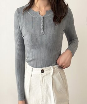 【アミュレット/Amulet】の【Dewlily】長袖リブニットトップス 人気、トレンドファッション・服の通販 founy(ファニー) ファッション Fashion レディースファッション Fashion for Women トップス・カットソー Cut & Sew Tops ニット Knit Tops & Sweaters シンプル Simple, Minimal フィット Fit, Slim Fit フォーマル Formal, Dressy フロント Front, Front Design A/W・秋冬 Autumn/Winter 長袖 Long Sleeve, Full Sleeve |ID:prp329100004745874