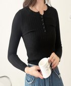 【アミュレット/Amulet】の【Dewlily】長袖リブニットトップス 人気、トレンドファッション・服の通販 founy(ファニー) ファッション Fashion レディースファッション Fashion for Women トップス・カットソー Cut & Sew Tops ニット Knit Tops & Sweaters シンプル Simple, Minimal フィット Fit, Slim Fit フォーマル Formal, Dressy フロント Front, Front Design A/W・秋冬 Autumn/Winter 長袖 Long Sleeve, Full Sleeve thumbnail ブラック|ID: prp329100004745874 ipo3291000000034310597