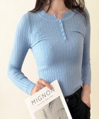 【アミュレット/Amulet】の【Dewlily】長袖リブニットトップス 人気、トレンドファッション・服の通販 founy(ファニー) ファッション Fashion レディースファッション Fashion for Women トップス・カットソー Cut & Sew Tops ニット Knit Tops & Sweaters シンプル Simple, Minimal フィット Fit, Slim Fit フォーマル Formal, Dressy フロント Front, Front Design A/W・秋冬 Autumn/Winter 長袖 Long Sleeve, Full Sleeve thumbnail ライトブルー|ID: prp329100004745874 ipo3291000000034310604