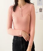 【アミュレット/Amulet】の【Dewlily】長袖リブニットトップス 人気、トレンドファッション・服の通販 founy(ファニー) ファッション Fashion レディースファッション Fashion for Women トップス・カットソー Cut & Sew Tops ニット Knit Tops & Sweaters シンプル Simple, Minimal フィット Fit, Slim Fit フォーマル Formal, Dressy フロント Front, Front Design A/W・秋冬 Autumn/Winter 長袖 Long Sleeve, Full Sleeve thumbnail ピンク|ID: prp329100004745874 ipo3291000000034310611
