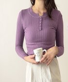 【アミュレット/Amulet】の【Dewlily】長袖リブニットトップス 人気、トレンドファッション・服の通販 founy(ファニー) ファッション Fashion レディースファッション Fashion for Women トップス・カットソー Cut & Sew Tops ニット Knit Tops & Sweaters シンプル Simple, Minimal フィット Fit, Slim Fit フォーマル Formal, Dressy フロント Front, Front Design A/W・秋冬 Autumn/Winter 長袖 Long Sleeve, Full Sleeve thumbnail パープル|ID: prp329100004745874 ipo3291000000034310616