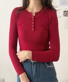 【アミュレット/Amulet】の【Dewlily】長袖リブニットトップス 人気、トレンドファッション・服の通販 founy(ファニー) ファッション Fashion レディースファッション Fashion for Women トップス・カットソー Cut & Sew Tops ニット Knit Tops & Sweaters シンプル Simple, Minimal フィット Fit, Slim Fit フォーマル Formal, Dressy フロント Front, Front Design A/W・秋冬 Autumn/Winter 長袖 Long Sleeve, Full Sleeve thumbnail ワインレッド|ID: prp329100004745874 ipo3291000000034310620