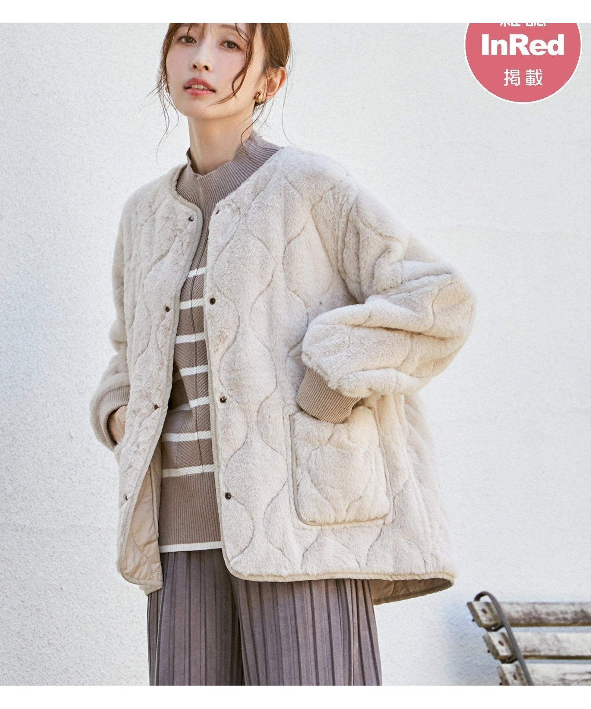 【イッカ/ikka】の【雑誌InRed12月号掲載】キルトファーリバーシブルブルゾン【2WAY/親子コーデ】 人気、トレンドファッション・服の通販 founy(ファニー) 　雑誌掲載アイテム　Magazine Picks & Fashion Features　ファッション雑誌　Fashion Magazines　インレッド　InRed　ファッション　Fashion　レディースファッション　Fashion for Women　アウター　Coat / Outerwear Collection　ブルゾンジャケット・スポーティアウター　Blouson Jackets　キルト　Quilt, Quilted Fabric　今季　This Season, Current Season　12月号　December Issue　ショート　Short, Short Length　雑誌　Magazine, Fashion Magazine　タフタ　Taffeta, Structured Fabric　フェイクファー　Faux Fur, Imitation Fur　防寒　Cold Protection, Winter-Ready　ミドル　Middle Length, Mid Height　リバーシブル　Reversible, Two-Sided　A/W・秋冬　Autumn/Winter　おすすめ　Recommended / Our Picks　 other-1|ID: prp329100004745881 ipo3291000000034487248