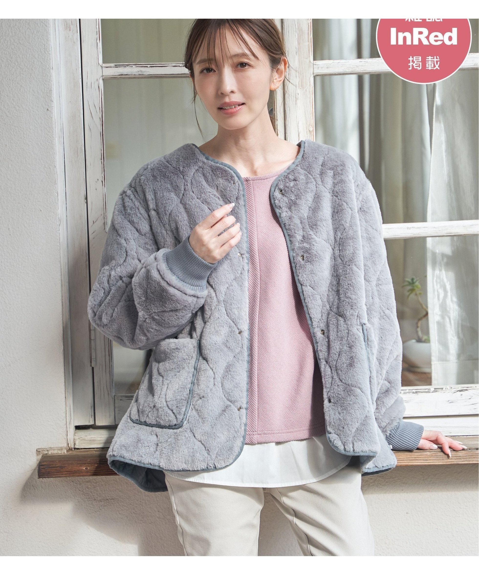 【イッカ/ikka】の【雑誌InRed12月号掲載】キルトファーリバーシブルブルゾン【2WAY/親子コーデ】 インテリア・キッズ・メンズ・レディースファッション・服の通販 founy(ファニー) 　雑誌掲載アイテム　Magazine Picks & Fashion Features　ファッション雑誌　Fashion Magazines　インレッド　InRed　ファッション　Fashion　レディースファッション　Fashion for Women　アウター　Coat / Outerwear Collection　ブルゾンジャケット・スポーティアウター　Blouson Jackets　キルト　Quilt, Quilted Fabric　今季　This Season, Current Season　12月号　December Issue　ショート　Short, Short Length　雑誌　Magazine, Fashion Magazine　タフタ　Taffeta, Structured Fabric　フェイクファー　Faux Fur, Imitation Fur　防寒　Cold Protection, Winter-Ready　ミドル　Middle Length, Mid Height　リバーシブル　Reversible, Two-Sided　A/W・秋冬　Autumn/Winter　おすすめ　Recommended / Our Picks　ブルー|ID: prp329100004745881 ipo3291000000034487259