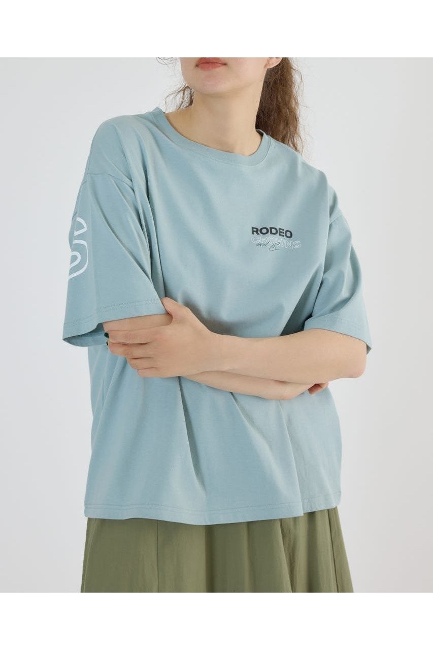 【ロデオクラウンズワイドボウル/RODEO CROWNS WIDE BOWL】のPALETTEロゴTシャツ インテリア・キッズ・メンズ・レディースファッション・服の通販 founy(ファニー)  ファッション Fashion レディースファッション Fashion for Women トップス・カットソー Cut & Sew Tops シャツ・ブラウス・オフィスカジュアル Elegant Blouses & Button-Ups ロングTシャツ・Tシャツ Longline T-Shirts & Tees コンビ Combo, Combination Style プリント Print, Printed Pattern ルーズ Loose, Oversized 夏 Summer D/SAX3|ID: prp329100004745890 ipo3291000000034310782