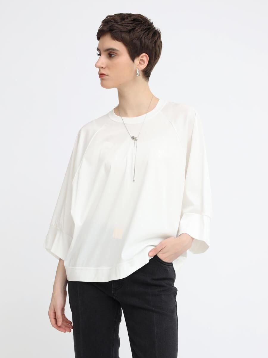 【ラシュッド/LASUD】のNORITAKE スーピマコットンドルマンカットソー インテリア・キッズ・メンズ・レディースファッション・服の通販 founy(ファニー)  ファッション Fashion レディースファッション Fashion for Women トップス・カットソー Cut & Sew Tops カットソー・ベーシックTシャツ Cut-and-Sewn Tops / Stretch Tees & Basics カットソー Cut and Sewn Top シンプル Simple, Minimal ストレッチ Stretch, Stretchy Fabric ポンチョ Poncho, Cape Style エレガント 上品 Elegant ホワイト|ID: prp329100004745906 ipo3291000000034310953