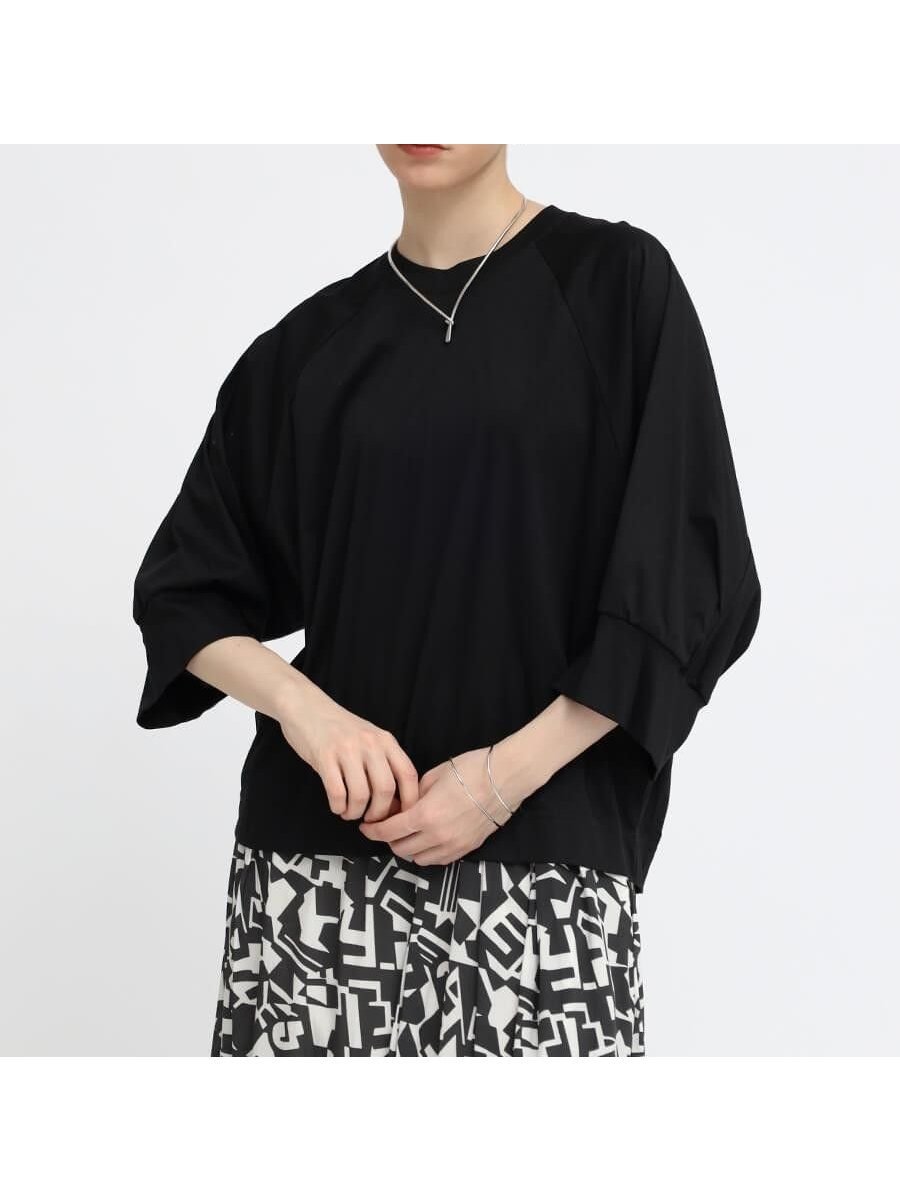 【ラシュッド/LASUD】のNORITAKE スーピマコットンドルマンカットソー インテリア・キッズ・メンズ・レディースファッション・服の通販 founy(ファニー)  ファッション Fashion レディースファッション Fashion for Women トップス・カットソー Cut & Sew Tops カットソー・ベーシックTシャツ Cut-and-Sewn Tops / Stretch Tees & Basics カットソー Cut and Sewn Top シンプル Simple, Minimal ストレッチ Stretch, Stretchy Fabric ポンチョ Poncho, Cape Style エレガント 上品 Elegant ブラック|ID: prp329100004745906 ipo3291000000034310954