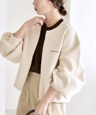 【シップス フォー ウィメン/SHIPS】のquaranciel 洗濯機可能 ポンチ ロゴプリント スウェット ジップ ブルゾン カーディガン ナチュラル|ID: prp329100004745947 ipo3291000000035308934