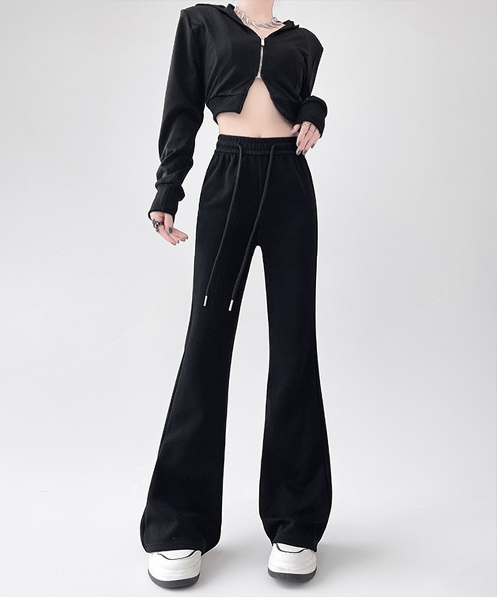 【ミニミニストア/miniministore】のフレアパンツ レディース 美脚 脚長 インテリア・キッズ・メンズ・レディースファッション・服の通販 founy(ファニー)  ファッション Fashion レディースファッション Fashion for Women パンツ Pants & Trousers ストーン Stone, Gem-Like フレア Flare, Flared リラックス Relax, Relaxed Fit ロング Long, Long-Length ブラック|ID: prp329100004745986 ipo3291000000034311633