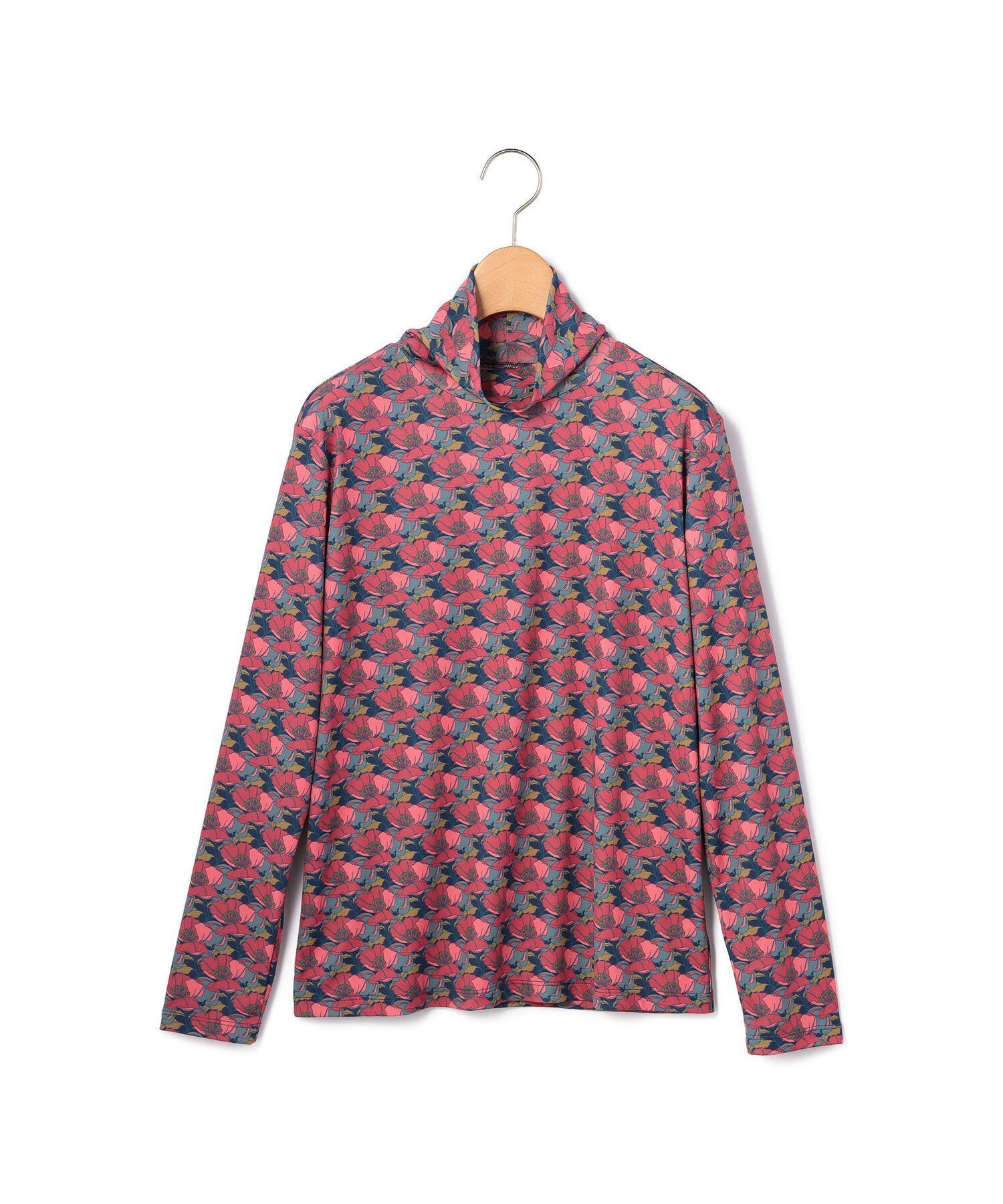 【キース/KEITH】のLIBERTY プリント Little Eustaciaカットソー インテリア・キッズ・メンズ・レディースファッション・服の通販 founy(ファニー)  ファッション Fashion レディースファッション Fashion for Women トップス・カットソー Cut & Sew Tops カットソー・ベーシックTシャツ Cut-and-Sewn Tops / Stretch Tees & Basics カットソー Cut and Sewn Top シンプル Simple, Minimal スタイリッシュ Stylish, Fashionable ハイネック High Neck, Mock Neck フラワー Flower, Floral プリント Print, Printed Pattern ボトム Bottoms, Lower Wear ロンドン London Style, British Inspired 長袖 Long Sleeve, Full Sleeve レッド|ID: prp329100004746055 ipo3291000000034312093