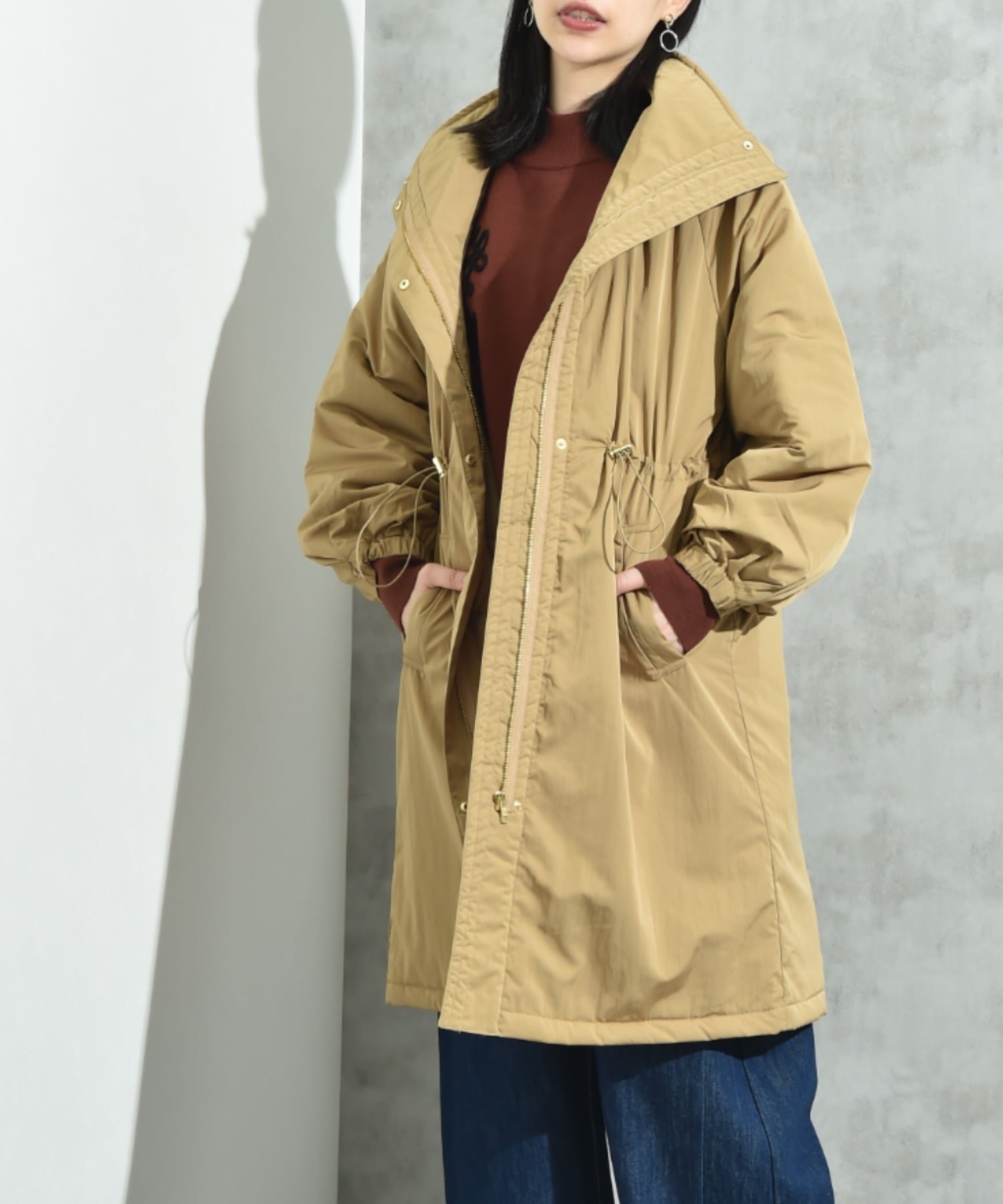 【インタープラネット/INTERPLANET】のヴィンテージクロスZIPロングコート 人気、トレンドファッション・服の通販 founy(ファニー) 　ファッション　Fashion　レディースファッション　Fashion for Women　アウター　Coat / Outerwear Collection　コート・ロングコート・ピーコート　Long Coats, Peacoats & More　ギャザー　Gathered, Ruffled　スタンド　Stand Collar, Upright Stand　ベーシック　Basic, Essential　ロング　Long, Long-Length　ビジネス 仕事 通勤　Business / Work / Commuting　 other-1|ID: prp329100004746085 ipo3291000000034497964