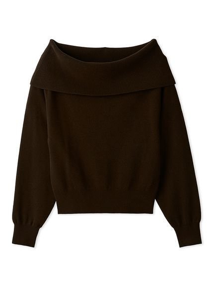 【フレイ アイディー/FRAY I.D】のワイドカラーオフショルダープルオーバー インテリア・キッズ・メンズ・レディースファッション・服の通販 founy(ファニー) 　ファッション　Fashion　レディースファッション　Fashion for Women　トップス・カットソー　Cut & Sew Tops　カジュアルプルオーバー・ニットトップス　Pullovers & Knit Tops / Casual Pullovers　ウォーム　Warm Fabric　シンプル　Simple, Minimal　スマート　Smart, Elegant　デコルテ　Décolleté, Neckline　エレガント 上品　Elegant　人気　Popular, Best Seller　BRW[058]|ID: prp329100004746109 ipo3291000000034533684