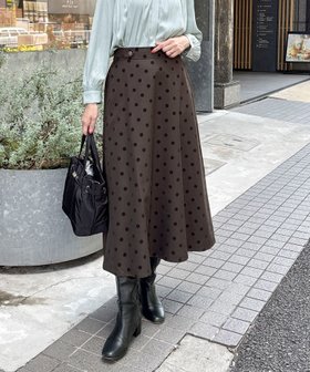 【ノーリーズ/NOLLEY'S】のドットフロッキープリントスカート 人気、トレンドファッション・服の通販 founy(ファニー) ファッション Fashion レディースファッション Fashion for Women スカート Skirts チェック Check, Plaid, Tartan ツイル Twist, Twisted Detail フレア Flare, Flared メタル Metal, Metal Parts A/W・秋冬 Autumn/Winter おすすめ Recommended / Our Picks エレガント 上品 Elegant 2025年 2025 2025-2026秋冬・A/W Autumn/Winter 2025–26 AW25–26 |ID:prp329100004746233
