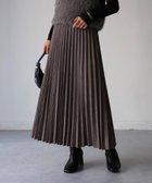 【リベリー/Riberry】のスエードポンチプリーツスカート チャコールグレー|ID: prp329100004746293 ipo3291000000034651999