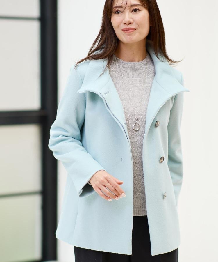 【リフレクト/Reflect】の【衿が顔に当たらない◎】スタンドネックミドルコート インテリア・キッズ・メンズ・レディースファッション・服の通販 founy(ファニー) 　ファッション　Fashion　レディースファッション　Fashion for Women　アウター　Coat / Outerwear Collection　コート・ロングコート・ピーコート　Long Coats, Peacoats & More　アンゴラ　Angora Knitwear　シェイプ　Shape, Slim Fit　スマート　Smart, Elegant　ポケット　Pocket, Pocket Detail　エレガント 上品　Elegant　定番　Standard, Basic Item　ブルーグリーン|ID: prp329100004746295 ipo3291000000034518112