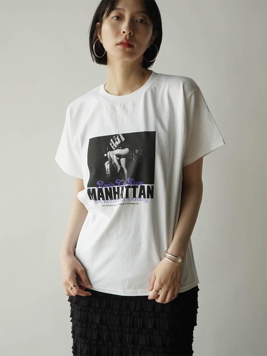 【ラシュッド/LASUD】のグラフィックTシャツ(MANHATTAN) インテリア・キッズ・メンズ・レディースファッション・服の通販 founy(ファニー)  ファッション Fashion レディースファッション Fashion for Women トップス・カットソー Cut & Sew Tops シャツ・ブラウス・オフィスカジュアル Elegant Blouses & Button-Ups ロングTシャツ・Tシャツ Longline T-Shirts & Tees キャップ&ハット Hats & Caps グラフィック Graphic, Graphic Design コレクション Collection, Seasonal Line バランス Balance, Style Balance 雑誌 Magazine, Fashion Magazine ホワイト|ID: prp329100004746421 ipo3291000000034313909