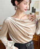 【モーメントプラス/moment+ / MEN】のワンショルドレープシャイニーベロアプルオーバー ドレープネッ ドレープカットソー グレイッシュベージュ|ID: prp329100004746464 ipo3291000000034558568