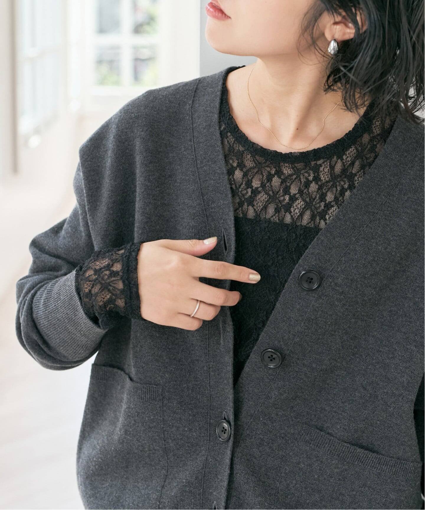 【スピック&スパン/Spick & Span】の《追加》ストレッチレースクルーネックプルオーバー インテリア・キッズ・メンズ・レディースファッション・服の通販 founy(ファニー) 　ファッション　Fashion　レディースファッション　Fashion for Women　トップス・カットソー　Cut & Sew Tops　カジュアルプルオーバー・ニットトップス　Pullovers & Knit Tops / Casual Pullovers　再入荷　Restock / Back in Stock　ブラック|ID: prp329100004746466 ipo3291000000034668029