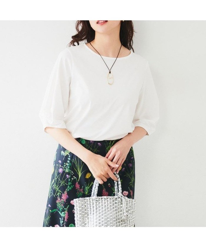 【アンタイトル/UNTITLED】の袖タックカットソー インテリア・キッズ・メンズ・レディースファッション・服の通販 founy(ファニー) https://founy.com/ ファッション Fashion レディースファッション Fashion for Women トップス・カットソー Cut & Sew Tops カットソー・ベーシックTシャツ Cut-and-Sewn Tops / Stretch Tees & Basics シルケット Silket, Silky Cotton エレガント 上品 Elegant |ID: prp329100004746511 ipo3291000000034375144