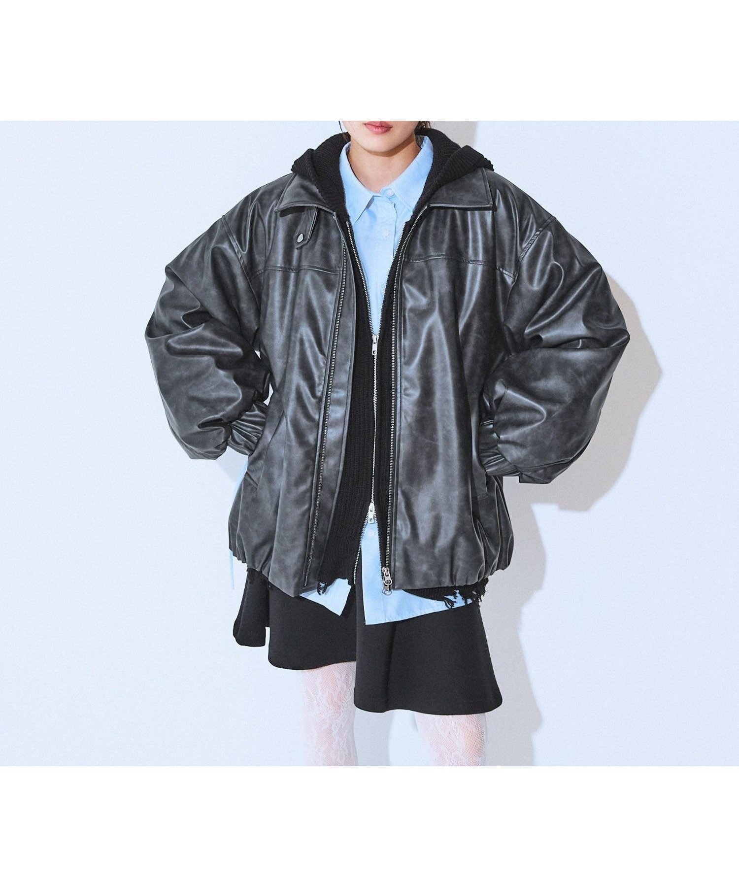 【ジーナシス/JEANASiS】のヴィンテージレザーパファーブルゾン【中綿入りで冬の防寒も◎】 インテリア・キッズ・メンズ・レディースファッション・服の通販 founy(ファニー) 　ファッション　Fashion　レディースファッション　Fashion for Women　アウター　Coat / Outerwear Collection　ブルゾンジャケット・スポーティアウター　Blouson Jackets　トップス・カットソー　Cut & Sew Tops　ベスト&ジレ / 重ね着スタイル　Vests & Gilets　ヴィンテージ　Vintage Style　ギャザー　Gathered, Ruffled　スタンド　Stand Collar, Upright Stand　チェック　Check, Plaid, Tartan　デニム　Denim, Jeans Material　フェミニン　Feminine, Girly　ブルゾン　Blouson, Bomber Jacket　プリント　Print, Printed Pattern　防寒　Cold Protection, Winter-Ready　レース　Lace, Lace Fabric　冬　Winter / This Winter　おすすめ　Recommended / Our Picks　ブラック|ID: prp329100004746548 ipo3291000000034590841