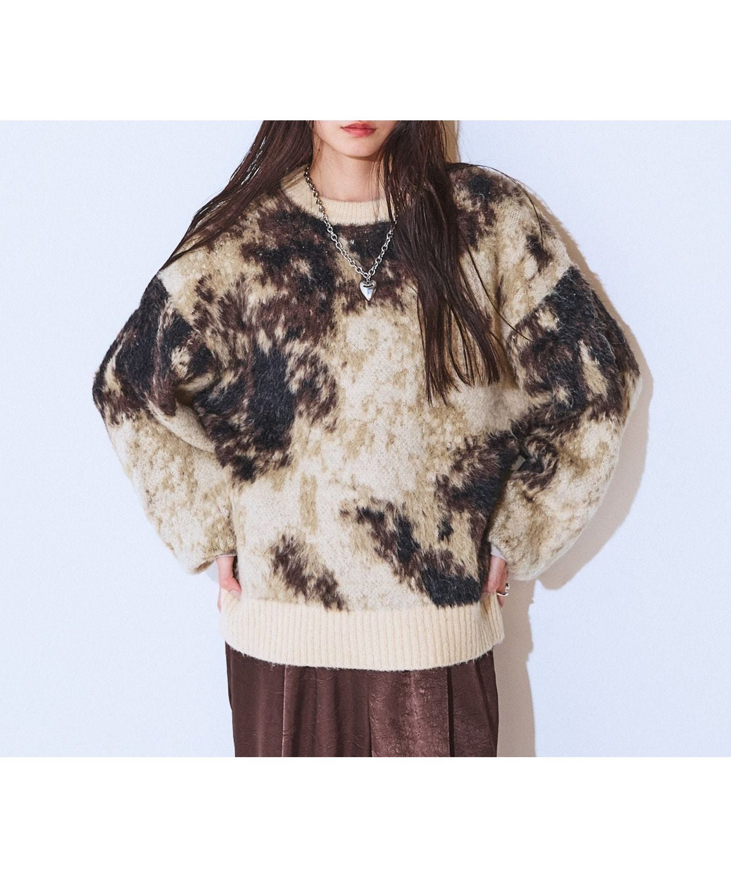 【ジーナシス/JEANASiS】のアニマルライクパターンプルオーバー インテリア・キッズ・メンズ・レディースファッション・服の通販 founy(ファニー) 　ファッション　Fashion　レディースファッション　Fashion for Women　トップス・カットソー　Cut & Sew Tops　カジュアルプルオーバー・ニットトップス　Pullovers & Knit Tops / Casual Pullovers　なめらか　Smooth, Silky Texture　ボトム　Bottoms, Lower Wear　ワイド　Wide, Wide Fit　ブラウン系その他|ID: prp329100004746610 ipo3291000000035209903