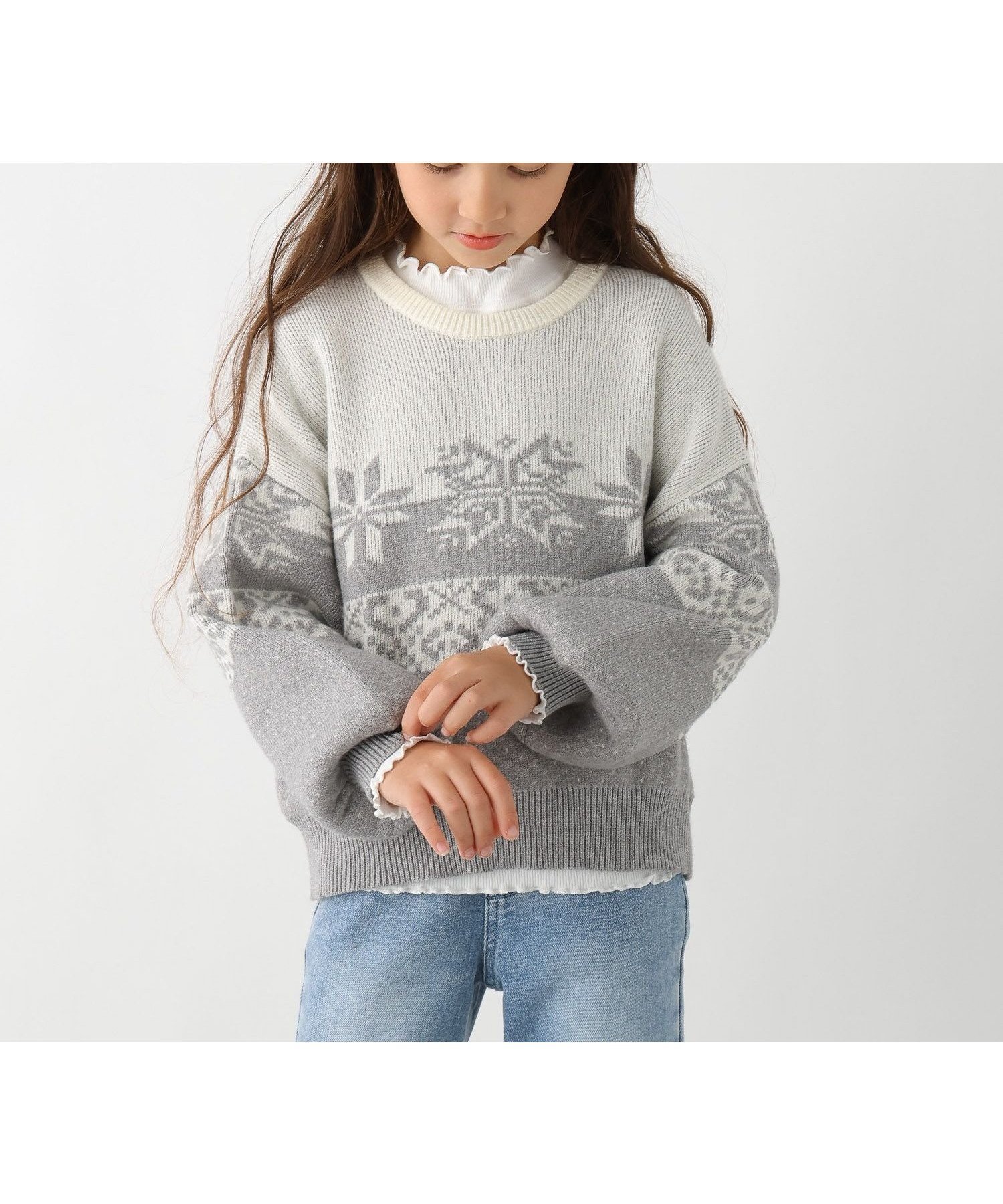 【グローバルワーク/GLOBAL WORK / KIDS】のメルティアソートニットプルオーバー/キッズ/595574 インテリア・キッズ・メンズ・レディースファッション・服の通販 founy(ファニー) ファッション Fashion キッズファッション Fashion for Kids トップス・カットソー Cut & Sew Tops おすすめ Recommended / Our Picks ガーリー Girly, Feminine Style グラフィック Graphic, Graphic Design デニム Denim, Jeans Material フレンチ French, French Style リボン Ribbon, Bow ワイド Wide, Wide Fit 人気 Popular, Best Seller 杢グレー13|ID: prp329100004746647 ipo3291000000034501983