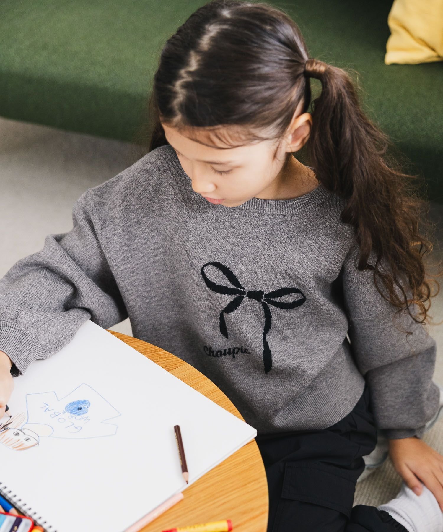 【グローバルワーク/GLOBAL WORK / KIDS】のメルティアソートニットプルオーバー/キッズ/595574 インテリア・キッズ・メンズ・レディースファッション・服の通販 founy(ファニー) ファッション Fashion キッズファッション Fashion for Kids トップス・カットソー Cut & Sew Tops おすすめ Recommended / Our Picks ガーリー Girly, Feminine Style グラフィック Graphic, Graphic Design デニム Denim, Jeans Material フレンチ French, French Style リボン Ribbon, Bow ワイド Wide, Wide Fit 人気 Popular, Best Seller グレー15|ID: prp329100004746647 ipo3291000000034501985