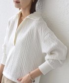 【シップス フォー ウィメン/SHIPS】の【WEB限定】 手洗い可能 ケーブル ジャージー ポロ プルオーバー オフホワイト|ID: prp329100004746659 ipo3291000000034316885