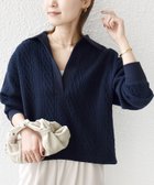 【シップス フォー ウィメン/SHIPS】の【WEB限定】 手洗い可能 ケーブル ジャージー ポロ プルオーバー ネイビー|ID: prp329100004746659 ipo3291000000034316890