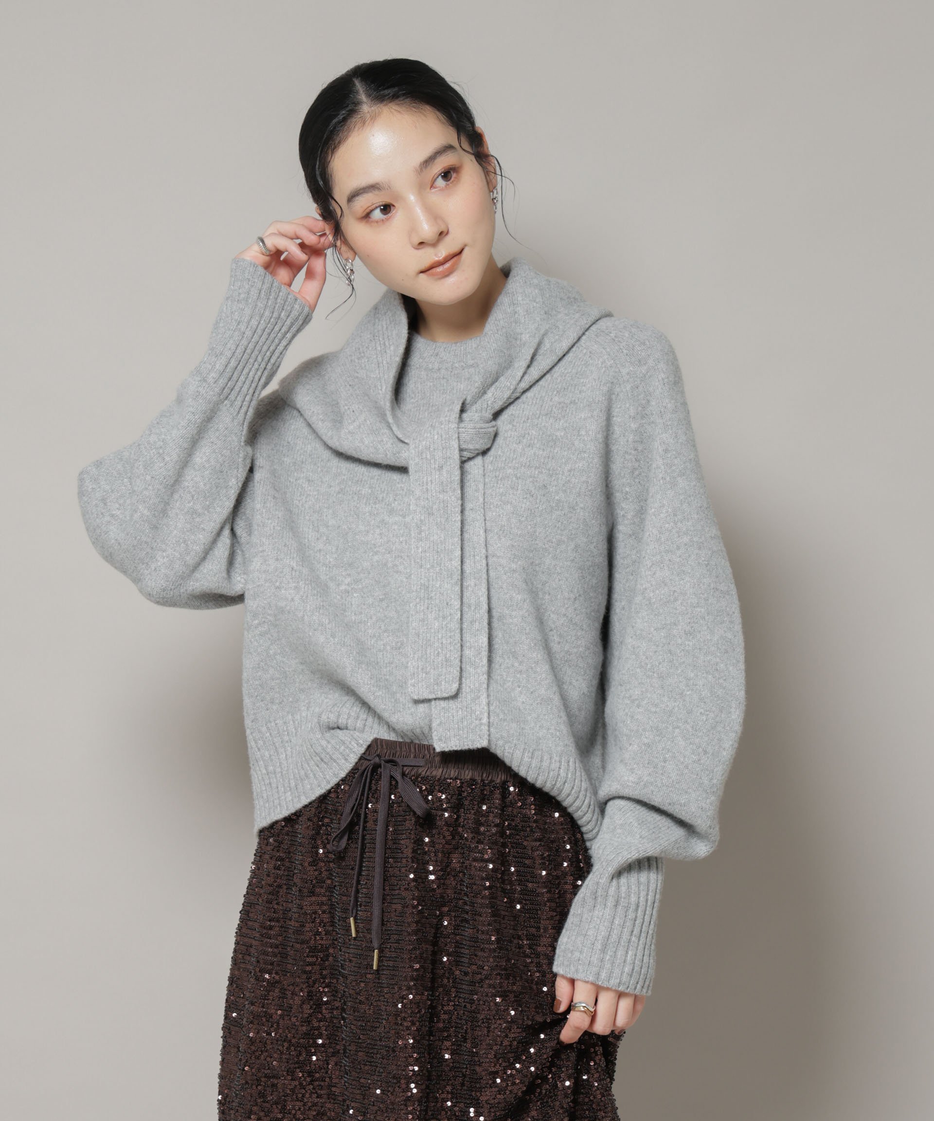 【ナノ ユニバース/nano universe】のAQUAウールカシミヤクルーネックニットプルオーバー インテリア・キッズ・メンズ・レディースファッション・服の通販 founy(ファニー) 　ファッション　Fashion　レディースファッション　Fashion for Women　トップス・カットソー　Cut & Sew Tops　ニット　Knit Tops & Sweaters　カジュアルプルオーバー・ニットトップス　Pullovers & Knit Tops / Casual Pullovers　インナー　Innerwear　カットソー　Cut and Sewn Top　シンプル　Simple, Minimal　ストール　Stole, Wrap　タートル　Turtleneck, Turtle Collar　バランス　Balance, Style Balance　A/W・秋冬　Autumn/Winter　おすすめ　Recommended / Our Picks　2025年　2025　2025-2026秋冬・A/W　Autumn/Winter 2025–26 AW25–26　グレー|ID: prp329100004746665 ipo3291000000034317080