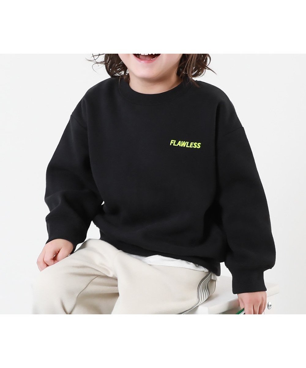 【デビロック/devirock / KIDS】のスフレスウェット ワンポイント刺繍 裏起毛 トレーナー トレーナー トップス 25AW インテリア・キッズ・メンズ・レディースファッション・服の通販 founy(ファニー) 　ファッション　Fashion　キッズファッション　Fashion for Kids　トップス・カットソー　Cut & Sew Tops　カーゴパンツ　Cargo Pants, Utility Pants　トレーナー　Sweatshirt, Trainer　ワンポイント　One Point, Statement Accent　おすすめ　Recommended / Our Picks　2025年　2025　2025-2026秋冬・A/W　Autumn/Winter 2025–26 AW25–26　001-ロゴ-ブラック|ID: prp329100004746703 ipo3291000000034773677
