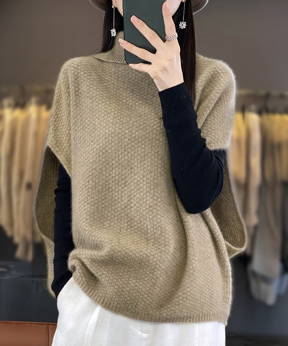 【ミニミニストア/miniministore】のニットベスト ジレ タートルネック重ね着 インテリア・キッズ・メンズ・レディースファッション・服の通販 founy(ファニー) 　ファッション　Fashion　レディースファッション　Fashion for Women　アウター　Coat / Outerwear Collection　トップス・カットソー　Cut & Sew Tops　ニット　Knit Tops & Sweaters　ベスト&ジレ / 重ね着スタイル　Vests & Gilets　タートルネック・ハイネックトップス　Turtlenecks & High-Neck Tops　アクリル　Acrylic Material　カットソー　Cut and Sewn Top　タートルネック　Turtleneck, High Neck　ベスト　Vest, Waistcoat　ライトブラウン|ID: prp329100004746712 ipo3291000000034317598