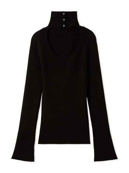 【スナイデル/SNIDEL】の2wayハイネックプルオーバー インテリア・キッズ・メンズ・レディースファッション・服の通販 founy(ファニー) 　ファッション　Fashion　レディースファッション　Fashion for Women　トップス・カットソー　Cut & Sew Tops　カジュアルプルオーバー・ニットトップス　Pullovers & Knit Tops / Casual Pullovers　インナー　Innerwear　ウェーブ　Wavy Pattern　クロップド　Cropped, Short Length　シンプル　Simple, Minimal　ストレート　Straight, Straight Cut　スマート　Smart, Elegant　デコルテ　Décolleté, Neckline　トレンド　Trend, Trending Now　ハイネック　High Neck, Mock Neck　フィット　Fit, Slim Fit　フロント　Front, Front Design　リブニット　Rib Knit, Ribbed Knit　おすすめ　Recommended / Our Picks　BLK[009]|ID: prp329100004746746 ipo3291000000034317981