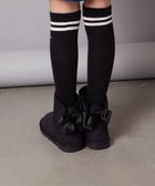 【アー ヴェー ヴェー/a.v.v / KIDS】の17-24cm 【撥水加工/クッションインソール】リボン付フェイクムートンブーツ ブラック|ID: prp329100004746747 ipo3291000000034611843