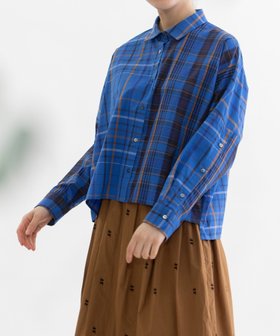 【プードゥドゥ/POU DOU DOU】のCiel miscタイプライターチェッククロップドシャツ 人気、トレンドファッション・服の通販 founy(ファニー) ファッション Fashion レディースファッション Fashion for Women トップス・カットソー Cut & Sew Tops シャツ・ブラウス・オフィスカジュアル Elegant Blouses & Button-Ups シンプル Simple, Minimal スクエア Square, Square Shape スマート Smart, Elegant セットアップ Set-Up, Coordinated Outfit タイプライター Typewriter Fabric, Crisp Cotton チェック Check, Plaid, Tartan 人気 Popular, Best Seller 長袖 Long Sleeve, Full Sleeve バランス Balance, Style Balance パッチワーク Patchwork, Mixed Fabric フォルム Silhouette, Form ミックス Mix, Mixed Style リラックス Relax, Relaxed Fit ワイド Wide, Wide Fit |ID:prp329100004746775