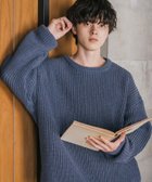 【ロッキーモンロー/Rocky Monroe】のオーバーサイズ畦編みクルーニットセーター 人気、トレンドファッション・服の通販 founy(ファニー) ファッション Fashion レディースファッション Fashion for Women トップス・カットソー Cut & Sew Tops ニット Knit Tops & Sweaters 畦編みニット・テクスチャードトップス Ribbed Knit Sweaters / Textured Knit Tops インナー Innerwear 畦 Ribbed Knit シンプル Simple, Minimal スラックス Slacks, Dress Pants デニム Denim, Jeans Material ハイネック High Neck, Mock Neck バランス Balance, Style Balance フェミニン Feminine, Girly メンズ Men's, Menswear リラックス Relax, Relaxed Fit 再入荷 Restock / Back in Stock おすすめ Recommended / Our Picks thumbnail ブルー|ID: prp329100004746804 ipo3291000000034513922
