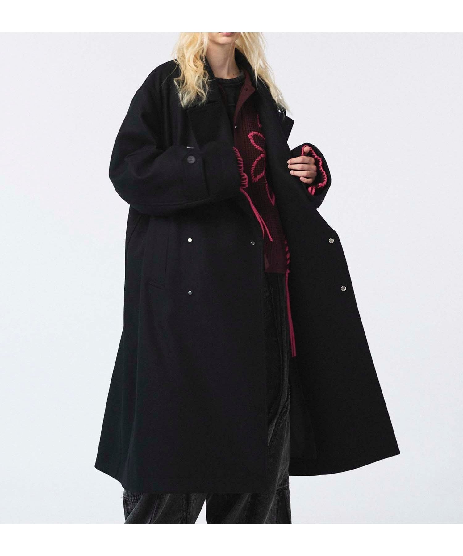 【メゾンスペシャル/MAISON SPECIAL】のSuper140s Prime-Over Melton Double Breasted Coat インテリア・キッズ・メンズ・レディースファッション・服の通販 founy(ファニー) ファッション Fashion レディースファッション Fashion for Women アウター Coat / Outerwear Collection コート・ロングコート・ピーコート Long Coats, Peacoats & More アウトドア Outdoor Clothing ヴィンテージ Vintage Style スタンド Stand Collar, Upright Stand スリーブ Sleeve, Long Sleeve / Short Sleeve ダブル Double, Double-Breasted ドレープ Drape, Draping Fabric パターン Pattern, Design Print フロント Front, Front Design 防寒 Cold Protection, Winter-Ready ミリタリー Military, Army Style メルトン Melton, Heavy Wool ラグジュアリー Luxury, Elegant リラックス Relax, Relaxed Fit ワーク Workwear, Utility Style エレガント 上品 Elegant BLK|ID: prp329100004746815 ipo3291000000034838409