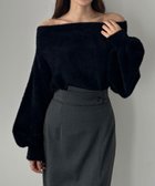 【ジュノア/JUNOAH】のLouere オフショルシャギーニット ブラック|ID: prp329100004746850 ipo3291000000034486595