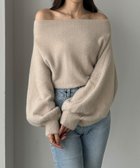 【ジュノア/JUNOAH】のLouere オフショルシャギーニット ピンクベージュ|ID: prp329100004746850 ipo3291000000034486602