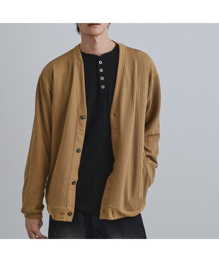 【ティーケー/tk TAKEO KIKUCHI / MEN】のニットライクジャカードカーディガン インテリア・キッズ・メンズ・レディースファッション・服の通販 founy(ファニー) 　ファッション　Fashion　メンズファッション　Fashion for Men　カーディガン　Cardigan, Knitwear　ポケット　Pocket, Pocket Detail　ロング　Long, Long-Length　エレガント 上品　Elegant　再入荷　Restock / Back in Stock　マスタード|ID: prp329100004746906 ipo3291000000034319721