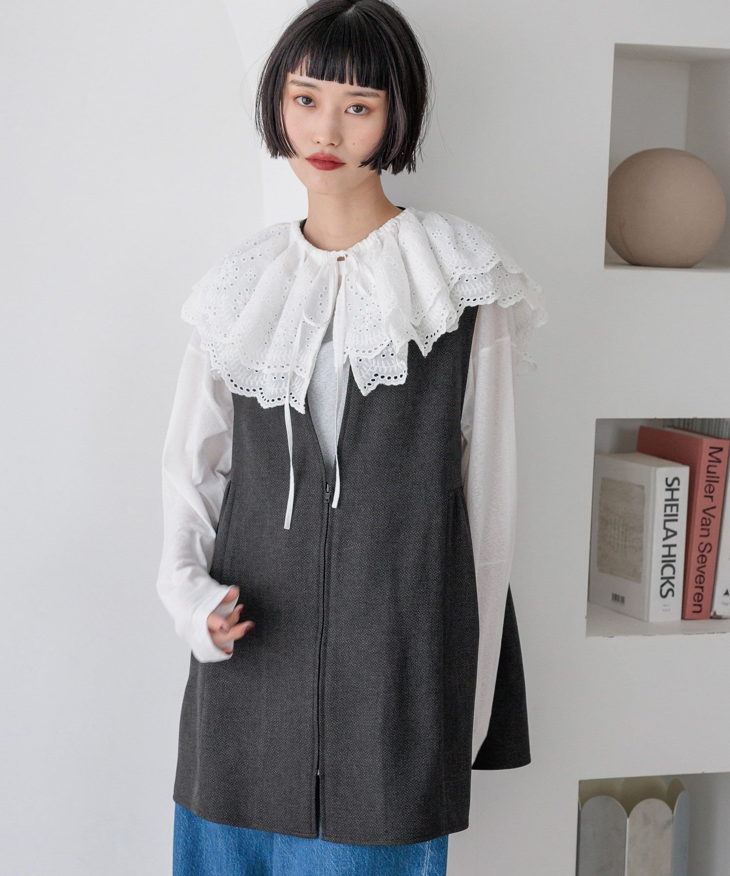 【ローリーズファーム/LOWRYS FARM】のラナテックベスト インテリア・キッズ・メンズ・レディースファッション・服の通販 founy(ファニー)  ファッション Fashion レディースファッション Fashion for Women アウター Coat / Outerwear Collection トップス・カットソー Cut & Sew Tops ベスト&ジレ / 重ね着スタイル Vests & Gilets おすすめ Recommended / Our Picks ギャザー Gathered, Ruffled シンプル Simple, Minimal セットアップ Set-Up, Coordinated Outfit フレア Flare, Flared ベスト Vest, Waistcoat ペプラム Peplum, Flared Hem ポケット Pocket, Pocket Detail チャコールグレー|ID: prp329100004746937 ipo3291000000034319943