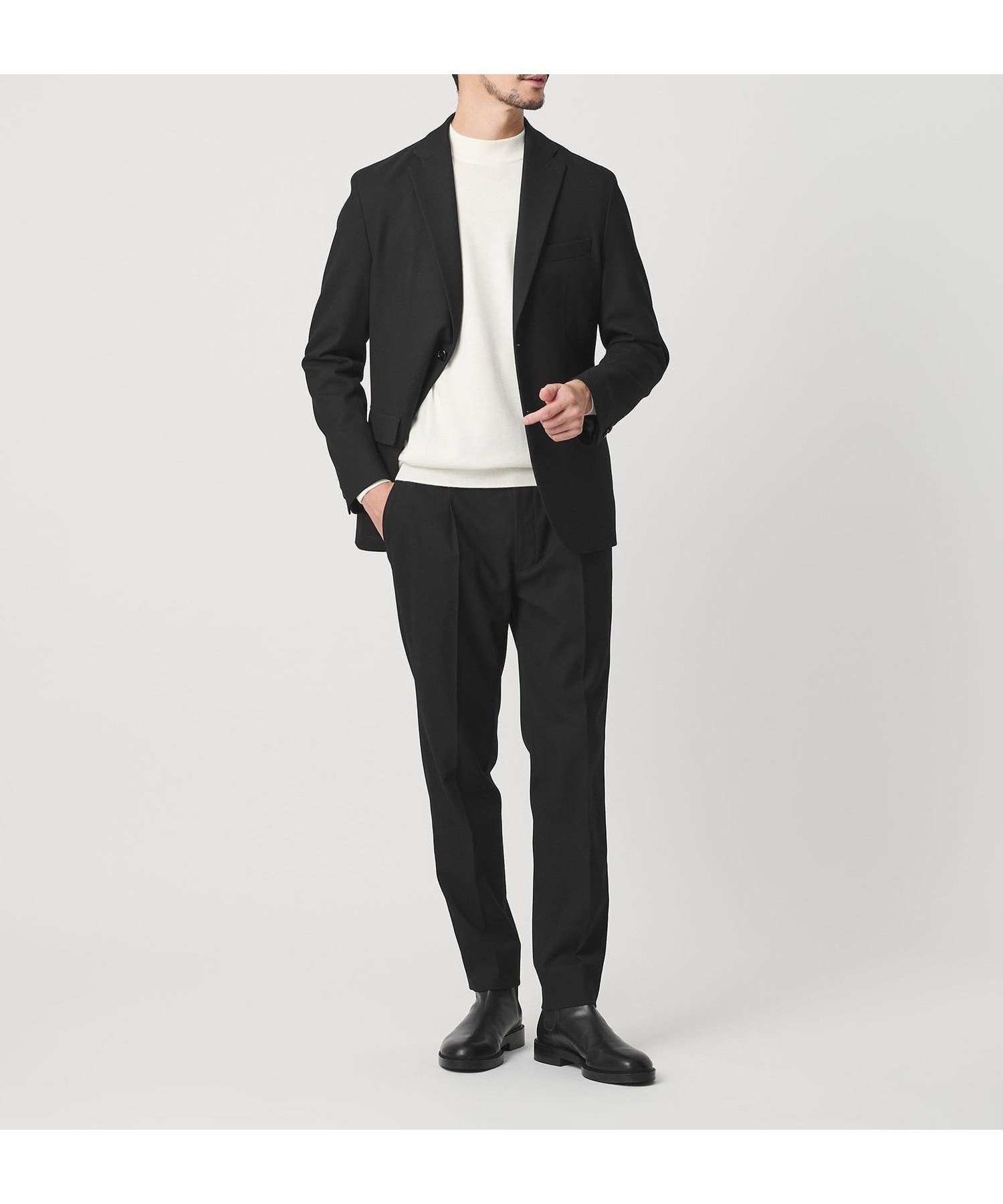 【ビューティ&ユース ユナイテッドアローズ/BEAUTY&YOUTH / UNITED ARROWS / MEN】の【WEB限定 WARDROBE SMART】DELEGANT サキソニー セットアップ/ジャケット イージーパンツ インテリア・キッズ・メンズ・レディースファッション・服の通販 founy(ファニー) 　ファッション　Fashion　メンズファッション　Fashion for Men　ボトムス　Bottoms　インナー　Innerwear　秋　Autumn　コイン　Coin, Coin Design　シェイプ　Shape, Slim Fit　ショルダー　Shoulder, Shoulder Strap　ジャケット　Jacket, Outerwear　ストレッチ　Stretch, Stretchy Fabric　スマート　Smart, Elegant　セットアップ　Set-Up, Coordinated Outfit　バランス　Balance, Style Balance　ファブリック　Fabric, Textile　フィット　Fit, Slim Fit　フラップ　Flap, Flap Pocket　フランス　France, French　プリーツ　Pleats, Pleated　ポケット　Pocket, Pocket Detail　冬　Winter / This Winter　おすすめ　Recommended / Our Picks　エレガント 上品　Elegant　BLACK|ID: prp329100004747351 ipo3291000000034325290