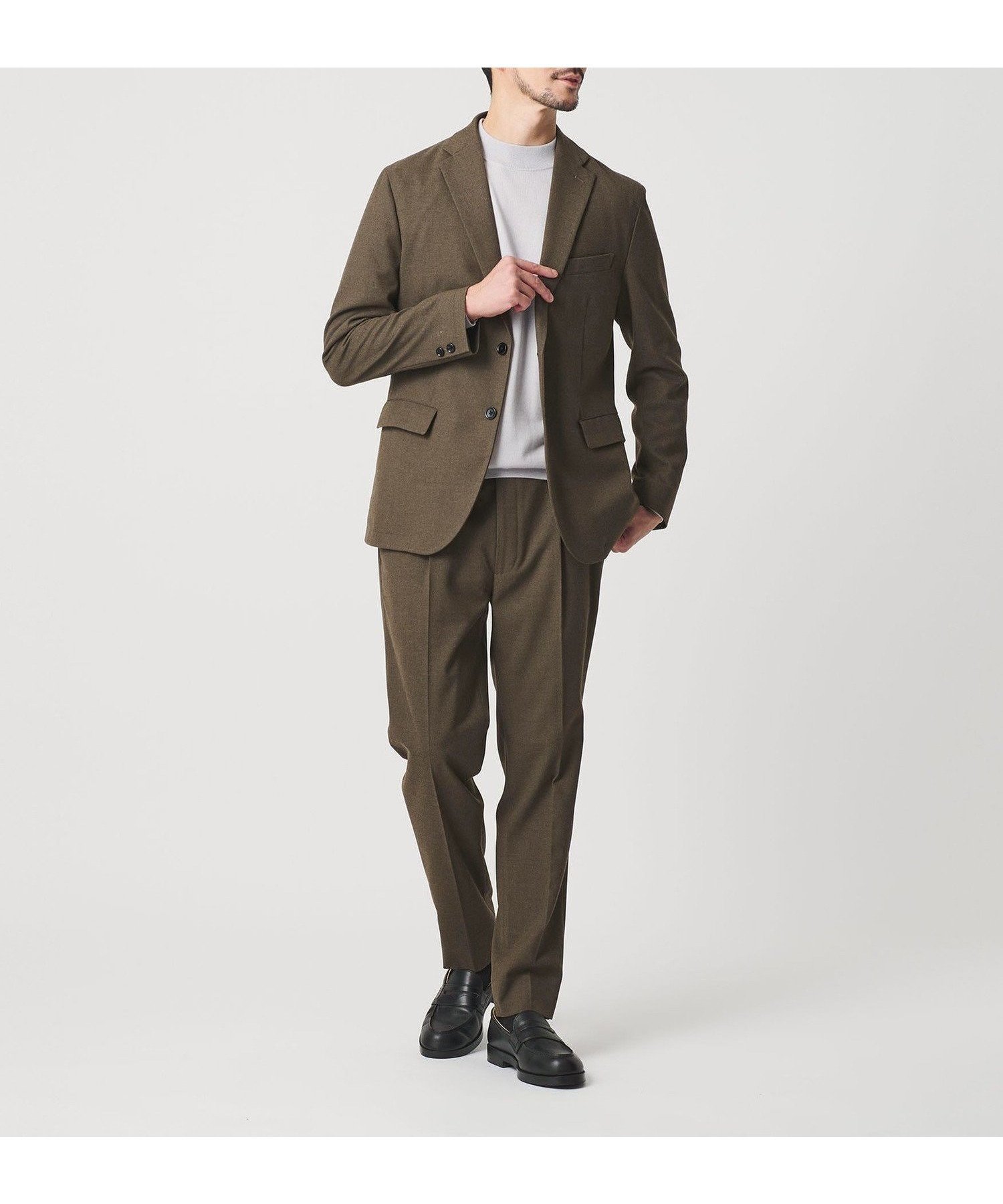 【ビューティ&ユース ユナイテッドアローズ/BEAUTY&YOUTH / UNITED ARROWS / MEN】の【WEB限定 WARDROBE SMART】DELEGANT サキソニー セットアップ/ジャケット イージーパンツ インテリア・キッズ・メンズ・レディースファッション・服の通販 founy(ファニー) 　ファッション　Fashion　メンズファッション　Fashion for Men　ボトムス　Bottoms　インナー　Innerwear　秋　Autumn　コイン　Coin, Coin Design　シェイプ　Shape, Slim Fit　ショルダー　Shoulder, Shoulder Strap　ジャケット　Jacket, Outerwear　ストレッチ　Stretch, Stretchy Fabric　スマート　Smart, Elegant　セットアップ　Set-Up, Coordinated Outfit　バランス　Balance, Style Balance　ファブリック　Fabric, Textile　フィット　Fit, Slim Fit　フラップ　Flap, Flap Pocket　フランス　France, French　プリーツ　Pleats, Pleated　ポケット　Pocket, Pocket Detail　冬　Winter / This Winter　おすすめ　Recommended / Our Picks　エレガント 上品　Elegant　OLIVE|ID: prp329100004747351 ipo3291000000034325295