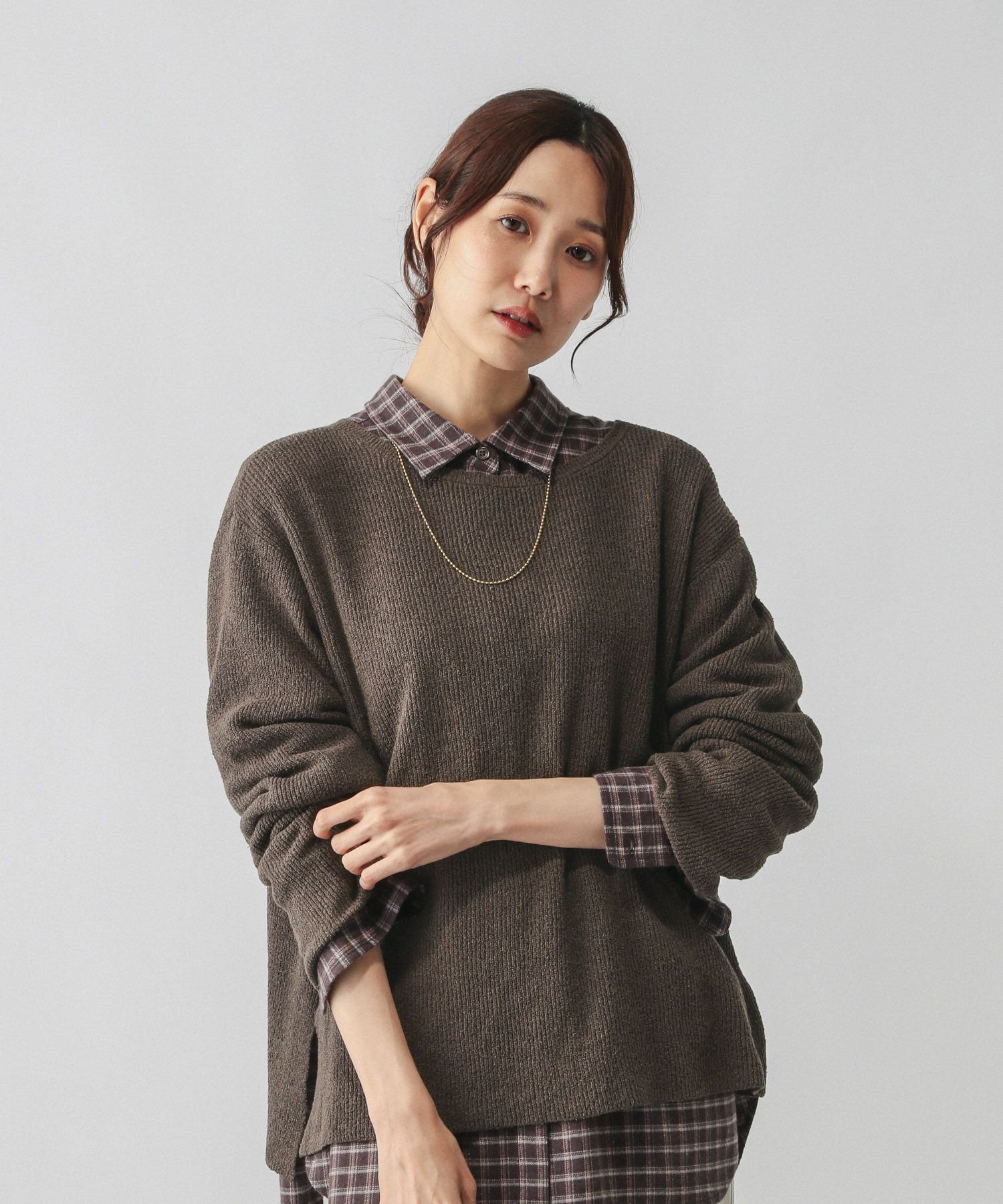 【グローバルワーク/GLOBAL WORK】のミニブークレボートネックプルオーバー/577949 インテリア・キッズ・メンズ・レディースファッション・服の通販 founy(ファニー)  ファッション Fashion レディースファッション Fashion for Women トップス・カットソー Cut & Sew Tops カジュアルプルオーバー・ニットトップス Pullovers & Knit Tops / Casual Pullovers おすすめ Recommended / Our Picks デコルテ Décolleté, Neckline デニム Denim, Jeans Material ボトム Bottoms, Lower Wear エレガント 上品 Elegant チャコールブラウン57|ID: prp329100004747364 ipo3291000000034358157