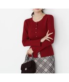 【プロポーション ボディドレッシング/PROPORTION BODY DRESSING】のフロント釦カーディガン 25AW 人気、トレンドファッション・服の通販 founy(ファニー) ファッション Fashion レディースファッション Fashion for Women トップス・カットソー Cut & Sew Tops カーディガン・羽織り Layered Style Cardigans 2025年 2025 2025-2026秋冬・A/W Autumn/Winter 2025–26 AW25–26 おすすめ Recommended / Our Picks カーディガン Cardigan, Knitwear スリット Slit, Slit Detail フロント Front, Front Design thumbnail レッド|ID: prp329100004747368 ipo3291000000034406186