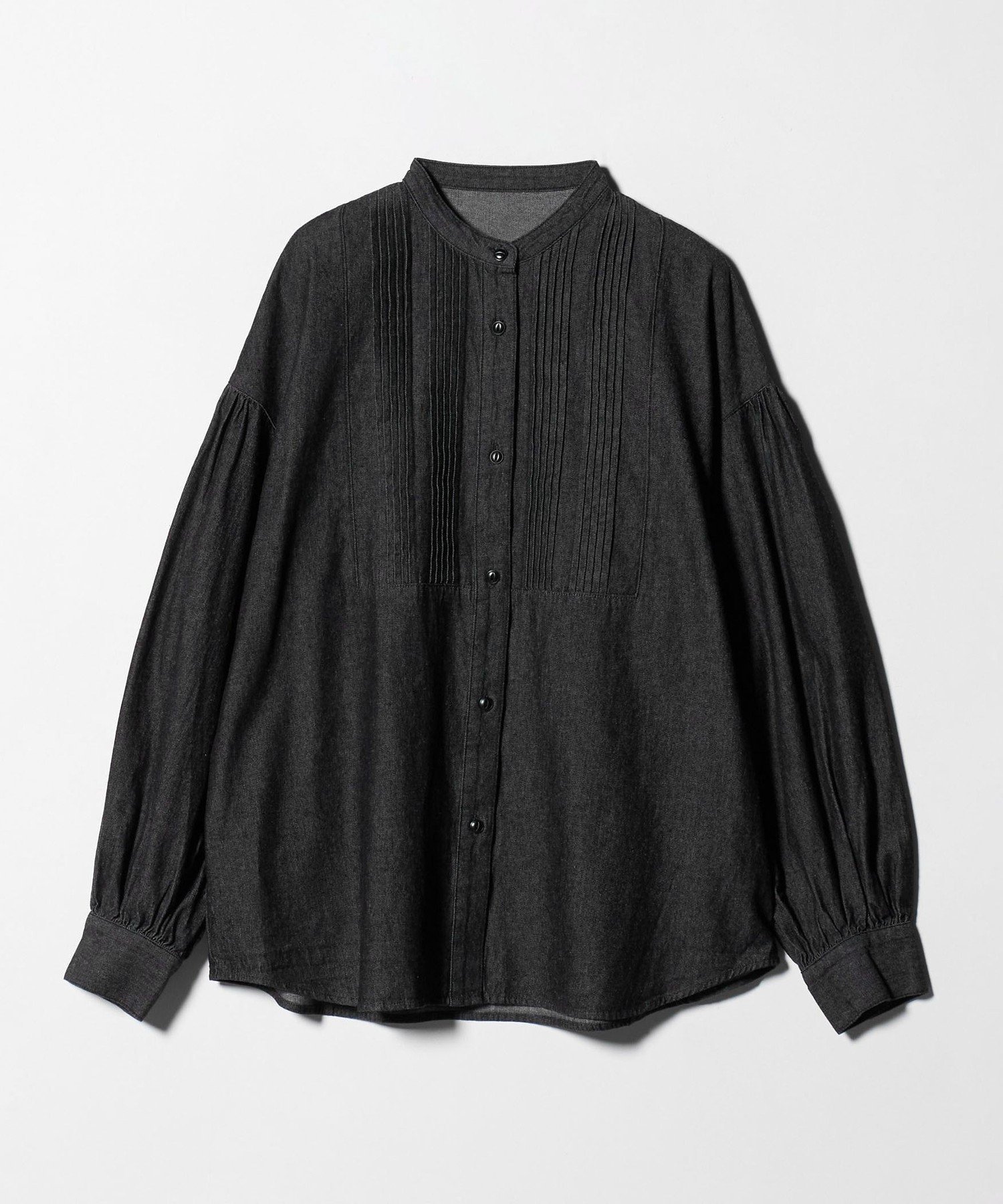【ユナイテッドアローズ/UNITED ARROWS】のデニム ピンタック ブザムシャツ A DAY IN THE LIFE インテリア・キッズ・メンズ・レディースファッション・服の通販 founy(ファニー)  ファッション Fashion レディースファッション Fashion for Women トップス・カットソー Cut & Sew Tops シャツ・ブラウス・オフィスカジュアル Elegant Blouses & Button-Ups 洗える Machine Washable ギャザー Gathered, Ruffled サテン Satin, Glossy Fabric スリーブ Sleeve, Long Sleeve / Short Sleeve デニム Denim, Jeans Material トレンド Trend, Trending Now バランス Balance, Style Balance アウトレット Outlet / Clearance ビジネス 仕事 通勤 Business / Work / Commuting BLACK|ID: prp329100004747407 ipo3291000000034325959