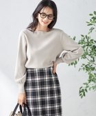 【アー ヴェー ヴェー/a.v.v】の【洗える】ボートネックパフスリーブニット【アンサンブル対応】 グレージュ|ID: prp329100004747495 ipo3291000000034541817